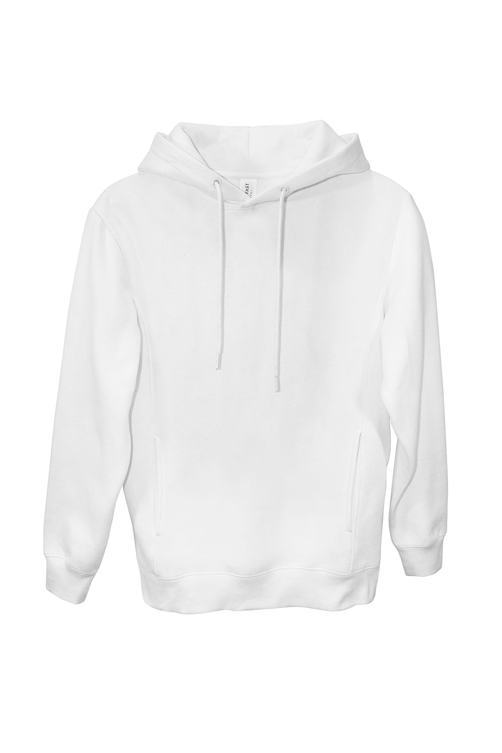 Threadfast Apparel 320H Mens Ultimate Fleece Hooded Sweatshirt Hoodie w/ Pockets White Flat Front