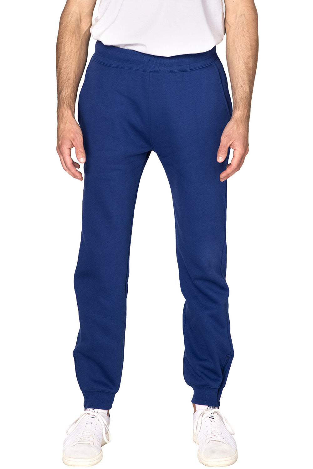 Threadfast Apparel 320P Mens Ultimate Fleece Sweatpants w/ Pockets Navy Blue Model Front