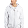 Threadfast Apparel Mens Ultimate Fleece Full Zip Hooded Sweatshirt Hoodie w/ Pockets - White