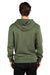 Threadfast Apparel 320Z Mens Ultimate Fleece Full Zip Hooded Sweatshirt Hoodie w/ Pockets Army Green Model Back