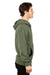 Threadfast Apparel 320Z Mens Ultimate Fleece Full Zip Hooded Sweatshirt Hoodie w/ Pockets Army Green Model Side