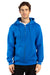 Threadfast Apparel 320Z Mens Ultimate Fleece Full Zip Hooded Sweatshirt Hoodie w/ Pockets Royal Blue Model Front