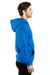 Threadfast Apparel 320Z Mens Ultimate Fleece Full Zip Hooded Sweatshirt Hoodie w/ Pockets Royal Blue Model Side