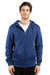 Threadfast Apparel 320Z Mens Ultimate Fleece Full Zip Hooded Sweatshirt Hoodie w/ Pockets Navy Blue Model Front