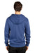 Threadfast Apparel 320Z Mens Ultimate Fleece Full Zip Hooded Sweatshirt Hoodie w/ Pockets Navy Blue Model Back