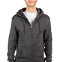 Threadfast Apparel Mens Ultimate Fleece Full Zip Hooded Sweatshirt Hoodie w/ Pockets - Heather Charcoal Grey