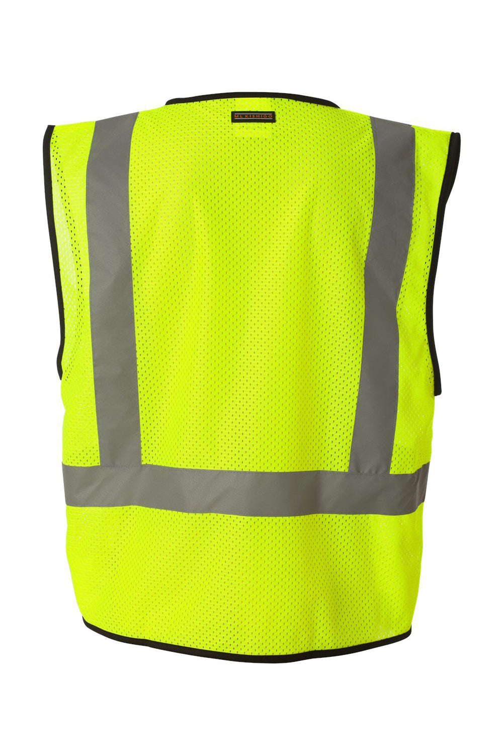 Kishigo 1193-1194 Mens Economy Single Pocket Mesh Vest Lime Green Flat Back