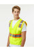 Kishigo 1195-1196 Mens Ultra Cool Multi Pocket Vest Lime Green Model Side