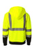 Kishigo JS102-103 Mens Hi-Vis Full Zip Hooded Sweatshirt Hoodie Lime Green Flat Back