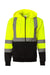 Kishigo JS102-103 Mens Hi-Vis Full Zip Hooded Sweatshirt Hoodie Lime Green Flat Front