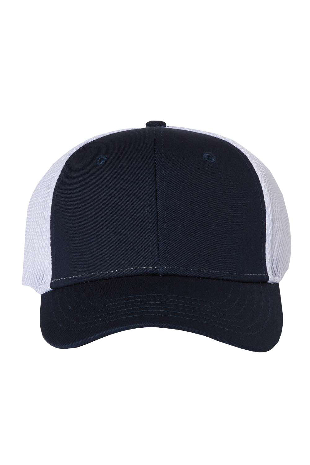 Sportsman 3200 Mens Spacer Mesh Back Hat Navy Blue/White Flat Front