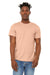 Bella + Canvas BC3301/3301C/3301 Mens Jersey Short Sleeve Crewneck T-Shirt Heather Peach Model Front