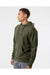 Independent Trading Co. SS4500 Mens Hooded Sweatshirt Hoodie Heather Army Green Model Side