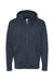 Independent Trading Co. SS4500Z Mens Full Zip Hooded Sweatshirt Hoodie Heather Classic Navy Blue Flat Front