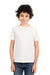 Next Level 3310 Youth Fine Jersey Short Sleeve Crewneck T-Shirt White Model Front