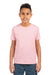 Next Level 3310 Youth Fine Jersey Short Sleeve Crewneck T-Shirt Light Pink Model Front