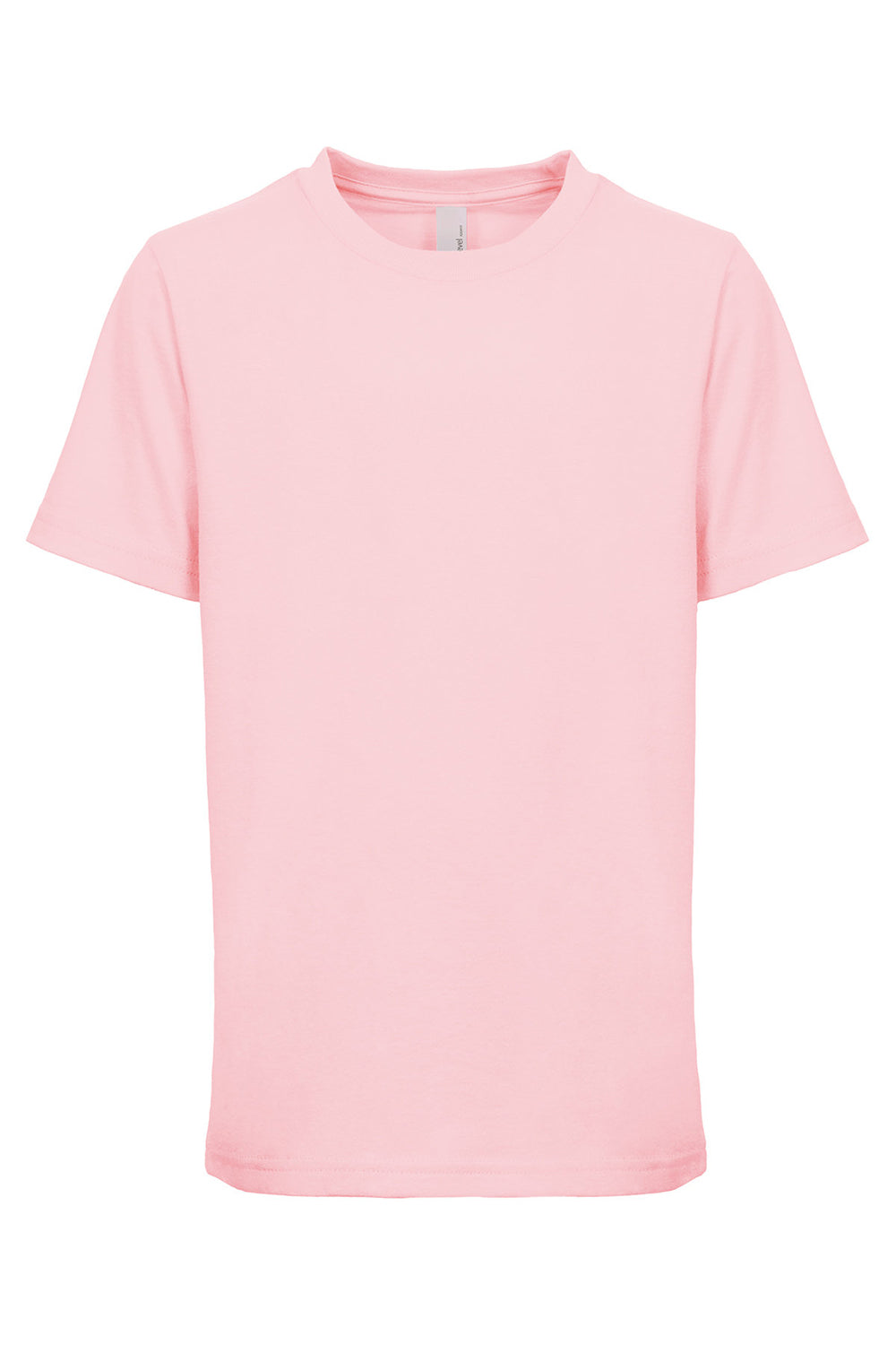 Next Level 3310 Youth Fine Jersey Short Sleeve Crewneck T-Shirt Light Pink Flat Front