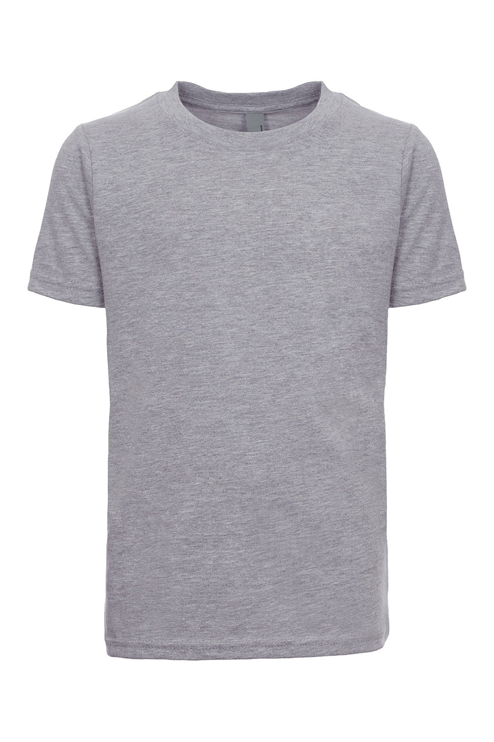 Next Level 3310 Youth Fine Jersey Short Sleeve Crewneck T-Shirt Heather Grey Flat Front