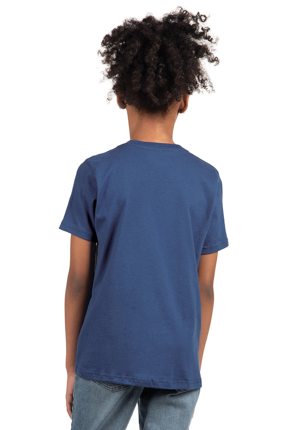 Next Level 3310 Youth Fine Jersey Short Sleeve Crewneck T-Shirt Royal Blue Model Back