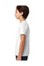 Next Level 3312 Youth CVC Jersey Short Sleeve Crewneck T-Shirt White Model Side