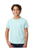 Next Level 3312 Youth CVC Jersey Short Sleeve Crewneck T-Shirt Ice Blue Model Front