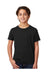 Next Level 3312 Youth CVC Jersey Short Sleeve Crewneck T-Shirt Black Model Front