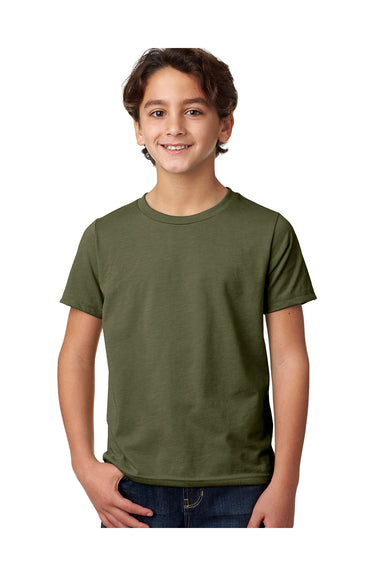 Next Level 3312 Youth CVC Jersey Short Sleeve Crewneck T-Shirt Military Green Model Front