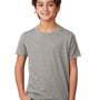 Next Level Youth CVC Jersey Short Sleeve Crewneck T-Shirt - Heather Dark Grey