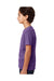 Next Level 3312 Youth CVC Jersey Short Sleeve Crewneck T-Shirt Purple Rush Model Side