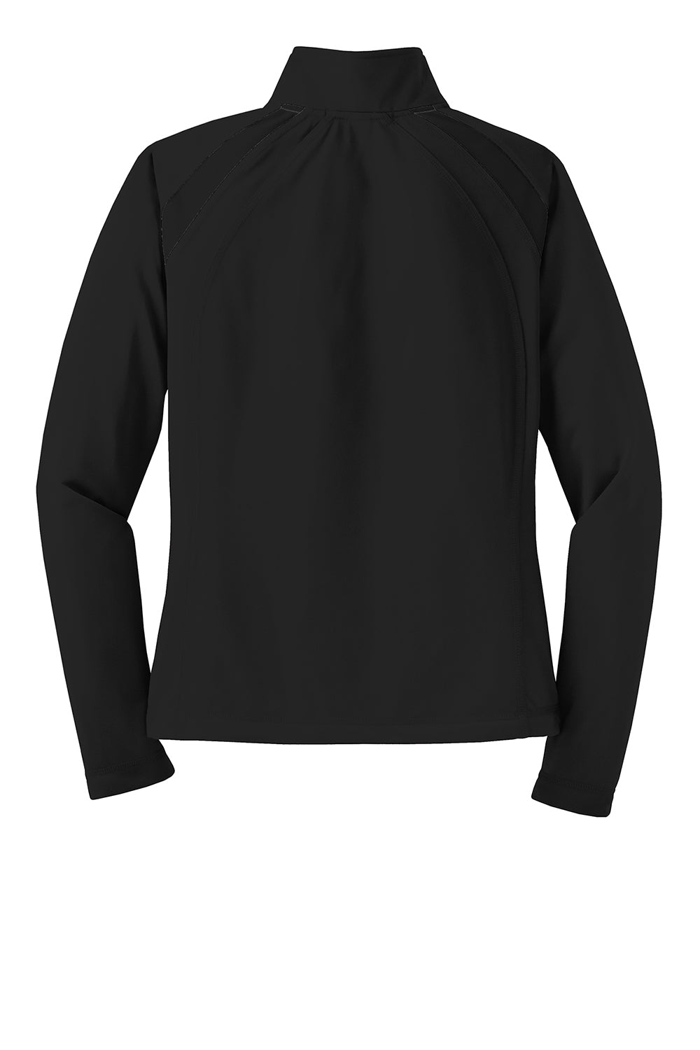 Sport-Tek LST90 Womens Full Zip Track Jacket Black Flat Back