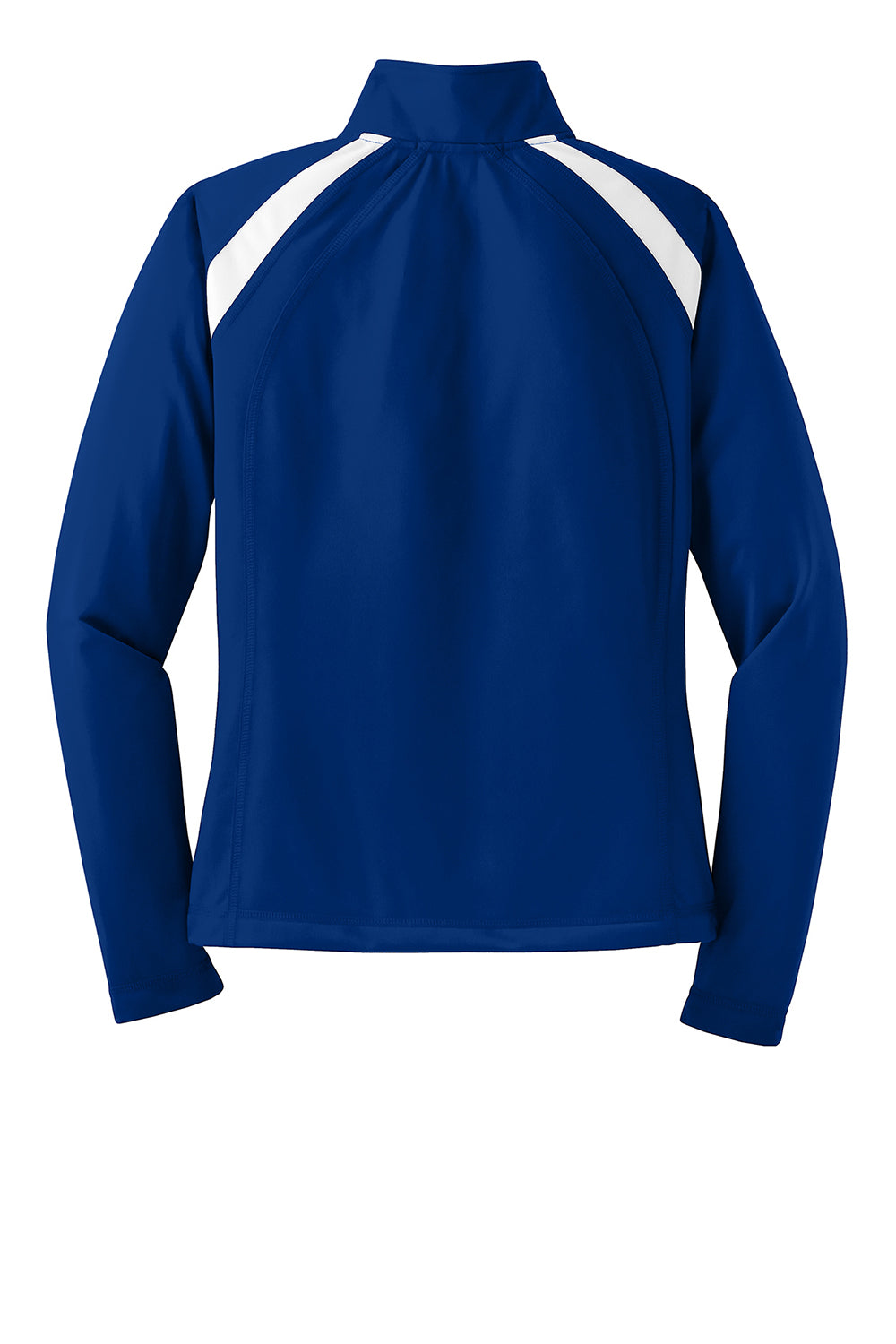 Sport-Tek LST90 Womens Full Zip Track Jacket True Royal Blue/White Flat Back