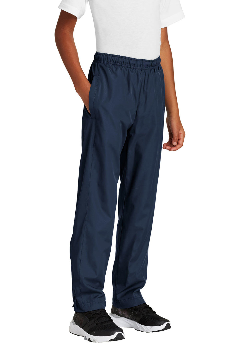 Sport-Tek YPST74 Youth Water Resistant Wind Pants w/ Pockets True Navy Blue Model 3q