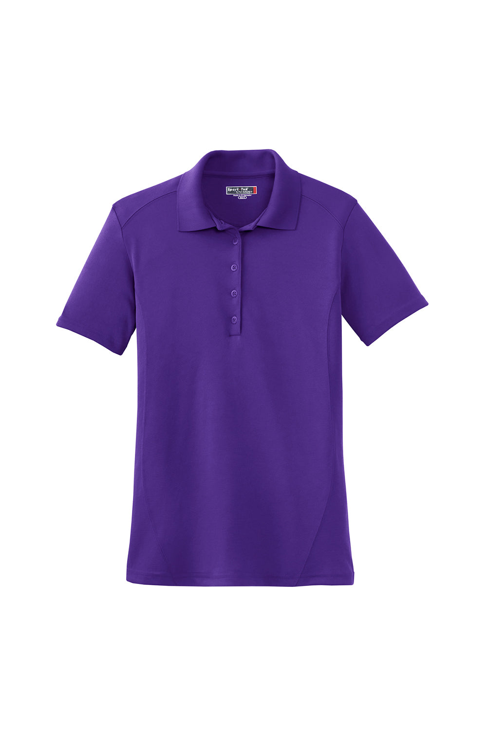 Sport-Tek L475 Womens Dry Zone Moisture Wicking Short Sleeve Polo Shirt Purple Flat Front