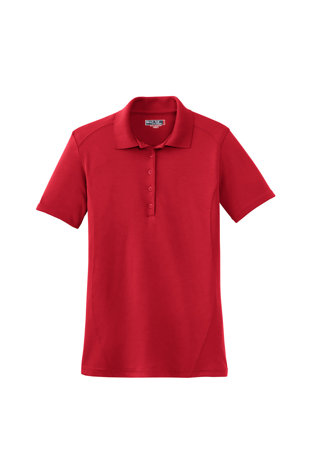 Sport-Tek L475 Womens Dry Zone Moisture Wicking Short Sleeve Polo Shirt True Red Flat Front