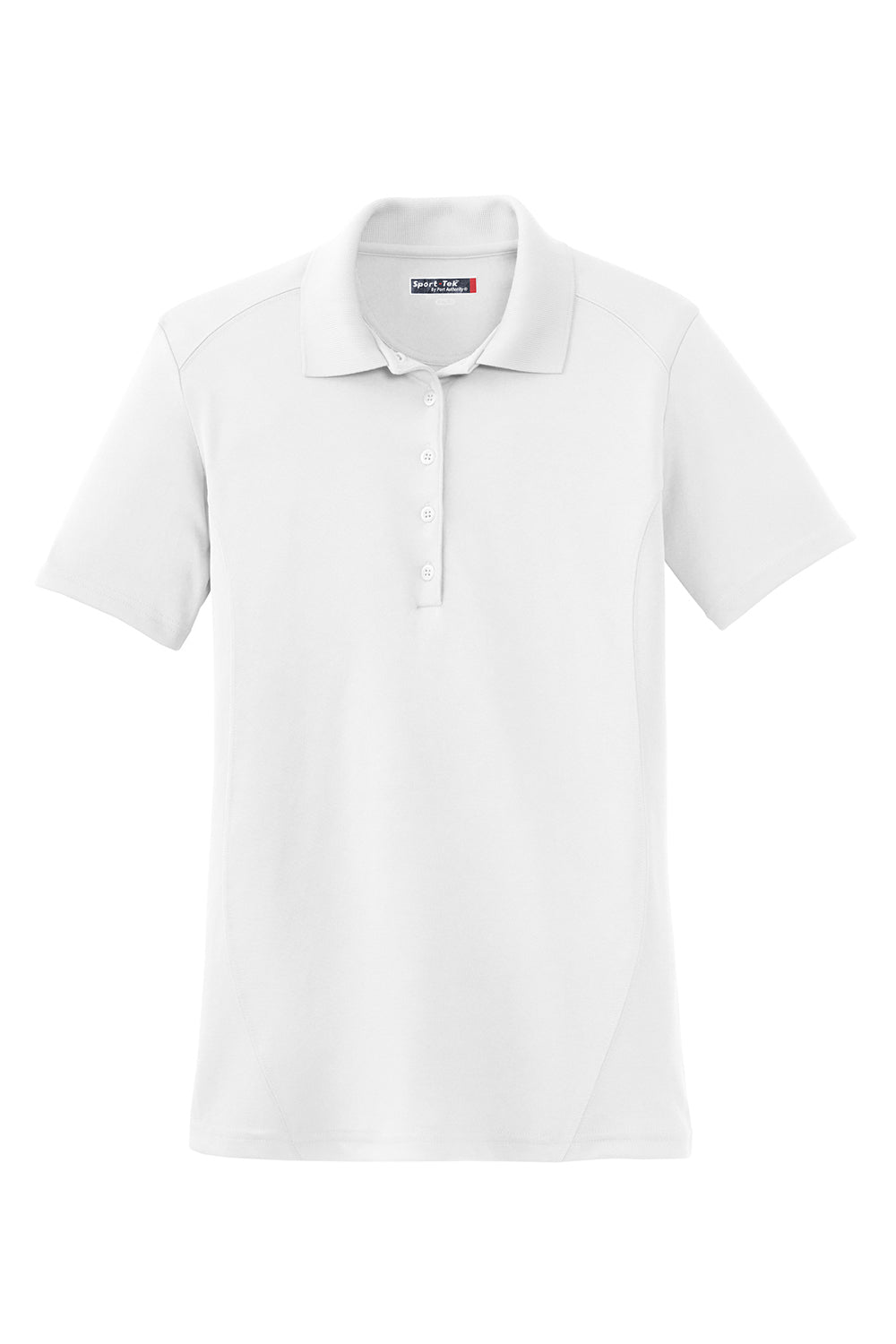 Sport-Tek L475 Womens Dry Zone Moisture Wicking Short Sleeve Polo Shirt White Flat Front