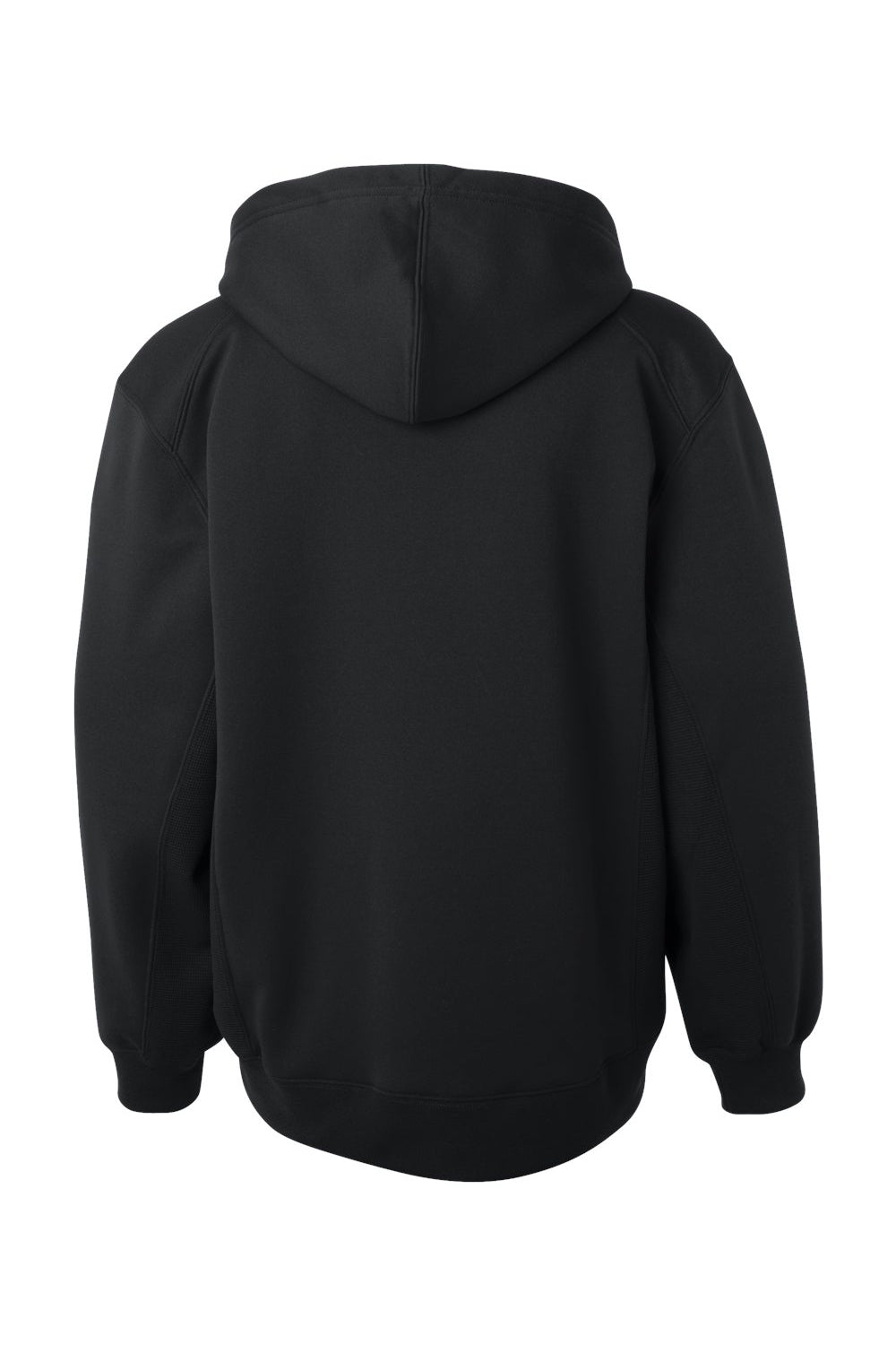 Badger 2454 Youth Performance Moisture Wicking Fleece Hooded Sweatshirt Hoodie Black Flat Back