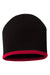 Sportsman SP09 Mens Bottom Striped Beanie Black/Red Flat Front