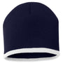 Sportsman Mens Bottom Striped Beanie - Navy Blue/White - NEW