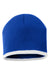 Sportsman SP09 Mens Bottom Striped Beanie Royal Blue/White Flat Front