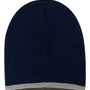 Sportsman Mens Bottom Striped Beanie - Navy Blue/Grey - NEW