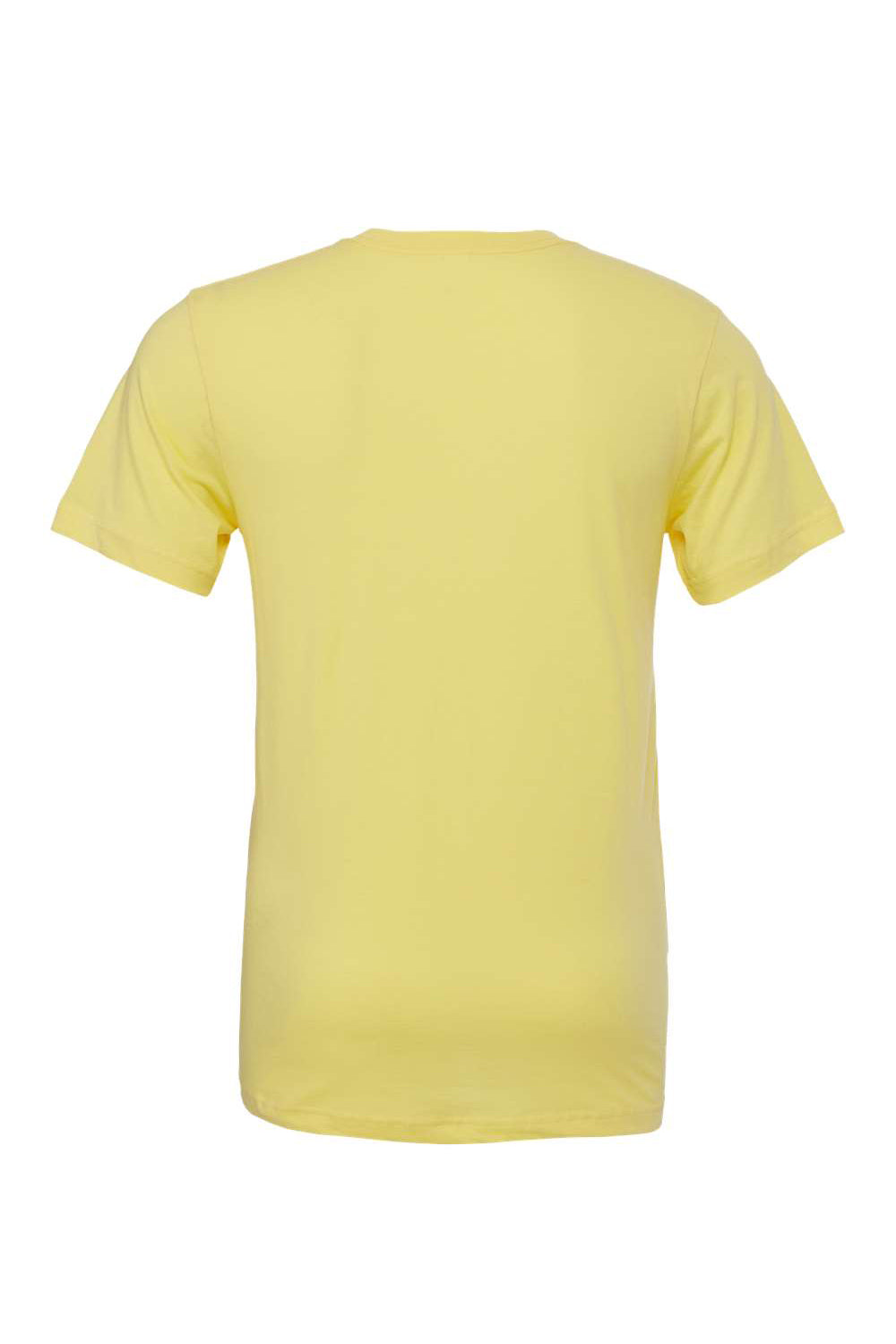 Bella + Canvas BC3001/3001C Mens Jersey Short Sleeve Crewneck T-Shirt Yellow Flat Back