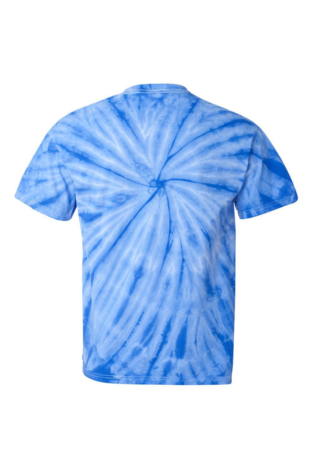 Dyenomite 200CY Mens Cyclone Pinwheel Tie Dyed Short Sleeve Crewneck T-Shirt Royal Blue Flat Back