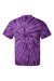 Dyenomite 200CY Mens Cyclone Pinwheel Tie Dyed Short Sleeve Crewneck T-Shirt Purple Flat Back