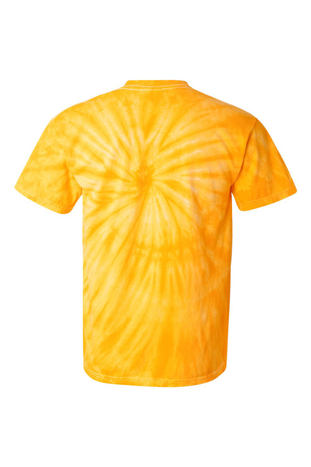 Dyenomite 200CY Mens Cyclone Pinwheel Tie Dyed Short Sleeve Crewneck T-Shirt Gold Flat Back