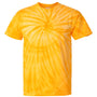 Dyenomite Mens Cyclone Pinwheel Tie Dyed Short Sleeve Crewneck T-Shirt - Gold - NEW