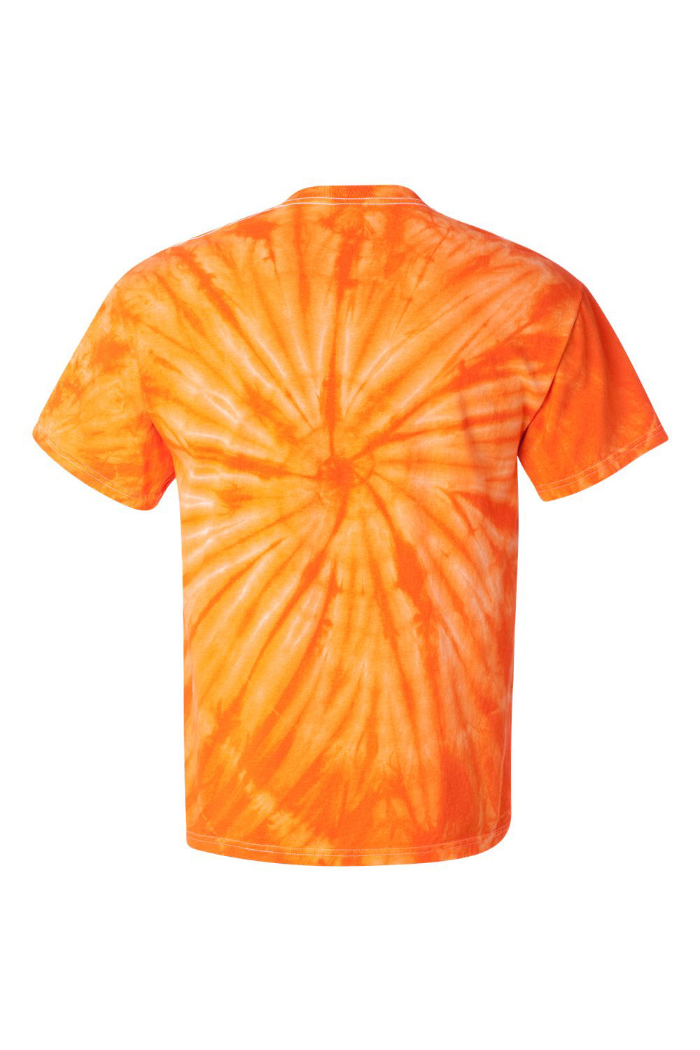 Dyenomite 200CY Mens Cyclone Pinwheel Tie Dyed Short Sleeve Crewneck T-Shirt Orange Flat Back