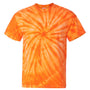 Dyenomite Mens Cyclone Pinwheel Tie Dyed Short Sleeve Crewneck T-Shirt - Orange - NEW