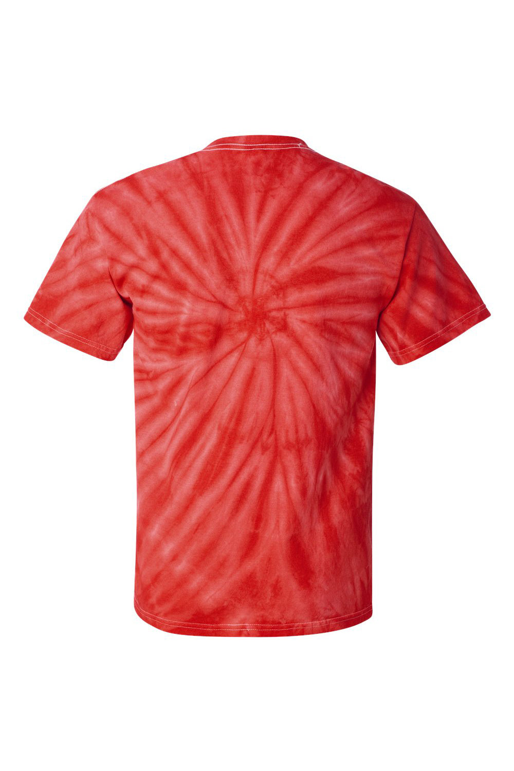 Dyenomite 200CY Mens Cyclone Pinwheel Tie Dyed Short Sleeve Crewneck T-Shirt Red Flat Back