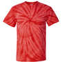 Dyenomite Mens Cyclone Pinwheel Tie Dyed Short Sleeve Crewneck T-Shirt - Red - NEW