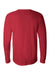 Bella + Canvas BC3501/3501 Mens Jersey Long Sleeve Crewneck T-Shirt Red Flat Back